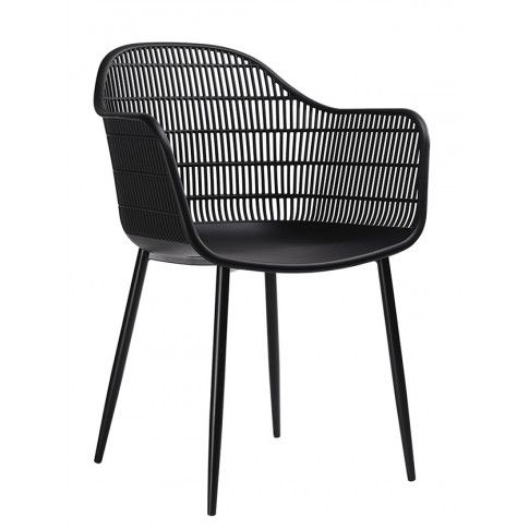 Zdjęcie produktu Krzesło ażurowe patyczak z oparciem Cesta - czarne.