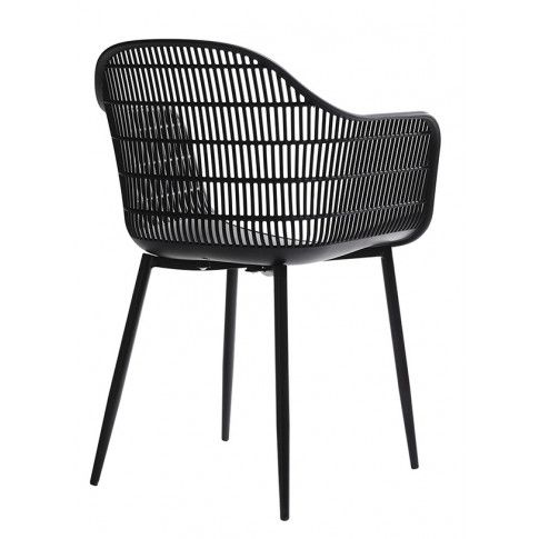Szczegółowe zdjęcie nr 4 produktu Krzesło ażurowe patyczak z oparciem Cesta - czarne