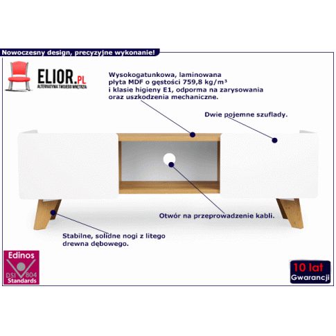 Fotografia Skandynawska szafka RTV na nóżkach Uhress 2X z kategorii Szafki RTV