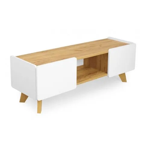 Zdjęcie skandynawska biała szafka RTV Uhress 2X  | Edinos.pl