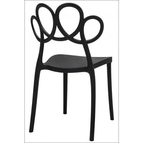 Szczegółowe zdjęcie nr 4 produktu Ażurowe krzesło kuchenne Fiori - czarne
