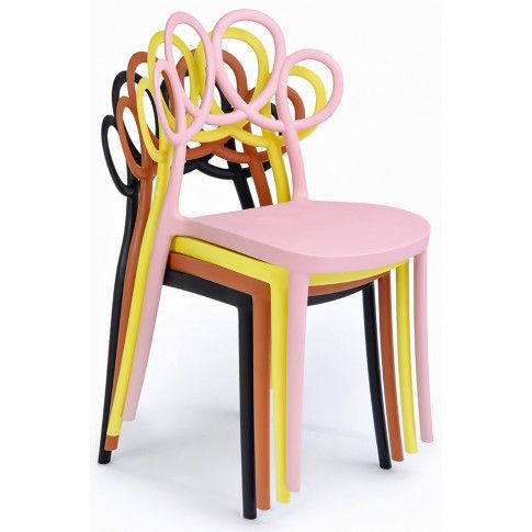 Szczegółowe zdjęcie nr 8 produktu Ażurowe krzesło kuchenne Fiori - czarne