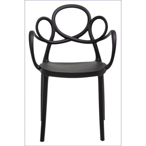 Szczegółowe zdjęcie nr 5 produktu Krzesło ażurowe nowoczesne Fiori 2X - czarne