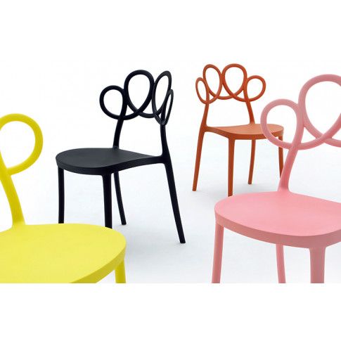 Szczegółowe zdjęcie nr 11 produktu Krzesło ażurowe nowoczesne Fiori 2X - czarne