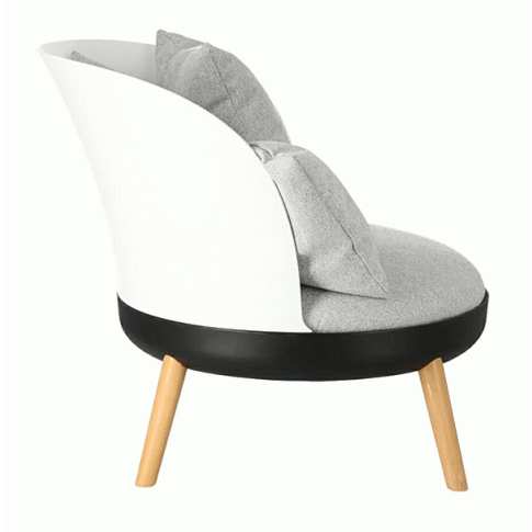 Zdjęcie skandynawski fotel Bacoli szary drewniany | Edinos.pl