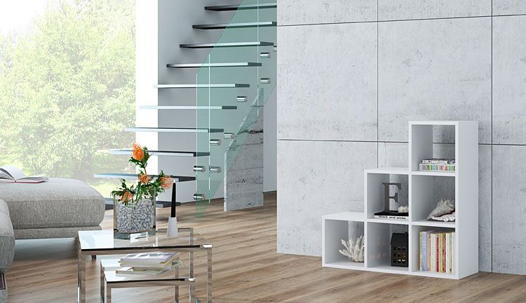 Biały regał komorowy trójkąt Cesaro 8X