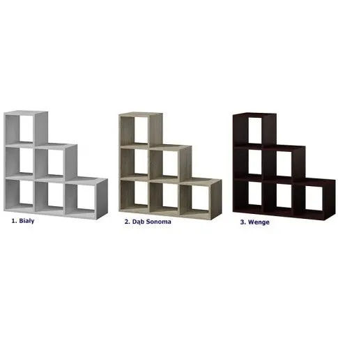 Szczegółowe zdjęcie nr 4 produktu Schodkowy regał komorowy Cesaro 8X - wenge