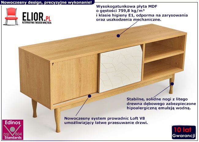Drewniana szafka pod telewizor Eliss 2X