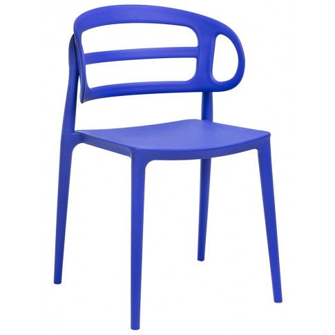 Zdjęcie produktu Ażurowe krzesło do jadalni Tanner - ciemnoniebieskie.