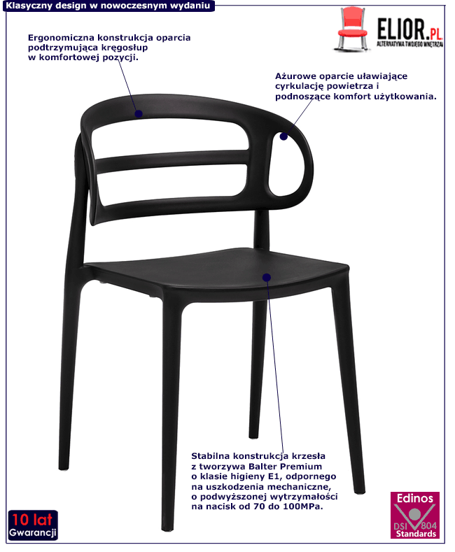 Krzesło do jadalni Sumba czarne