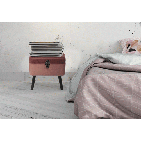 Zdjęcie otwierana pufa Ravenix różowa schowek miękka | Edinos.pl