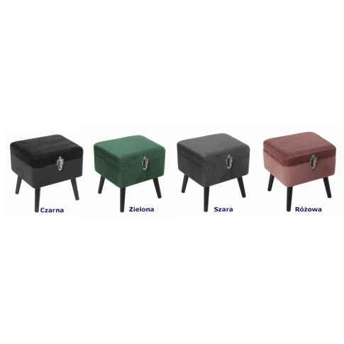 Szczegółowe zdjęcie nr 4 produktu Otwierana pufa ze schowkiem Ravenix - różowa