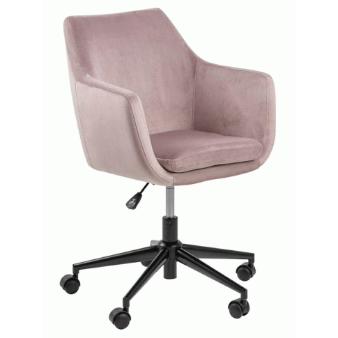 Zdjęcie produktu Welurowy fotel obrotowy Esteo - różowy.