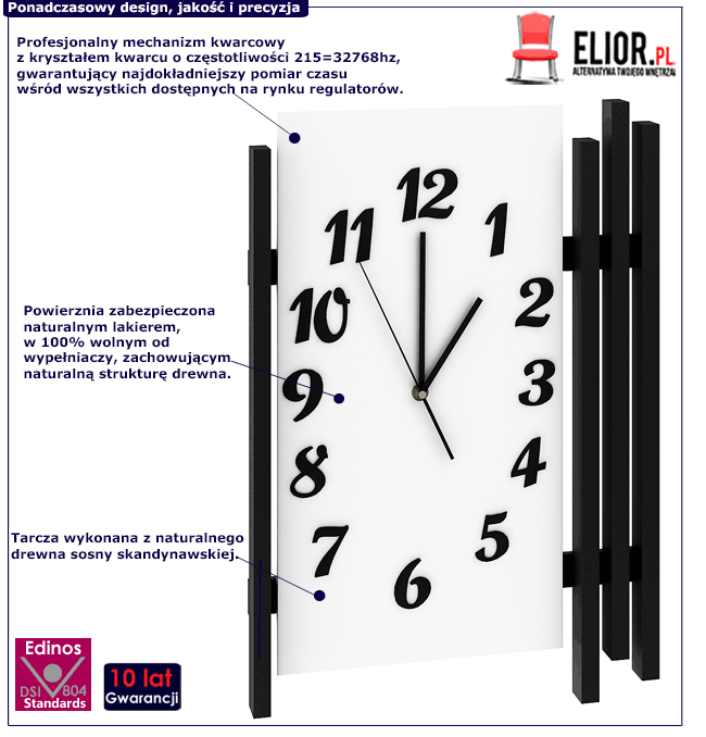 Zegar ścienny Tempo biały