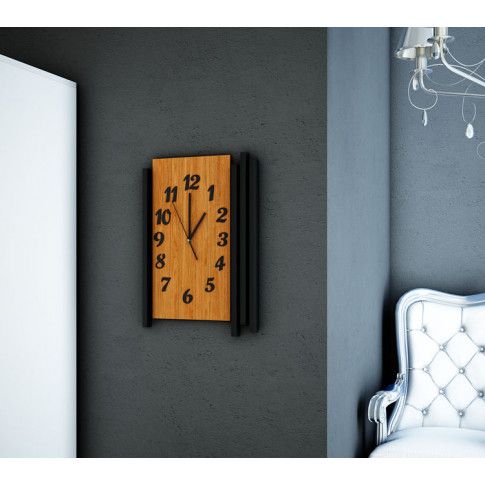 Szczegółowe zdjęcie nr 4 produktu Zegar na ścianę wiszący Tempo - orzech