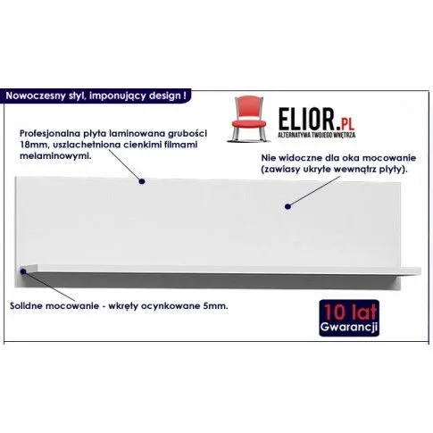 Fotografia Półka laminowana Armo - śliwka z kategorii Półki ścienne