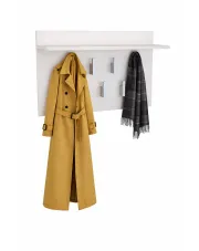 Biały wieszak do przedpokoju ścienny z półką - Asgrim w sklepie Edinos.pl