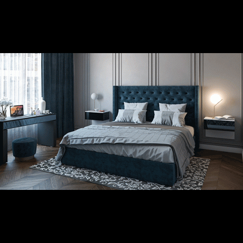 Szczegółowe zdjęcie nr 5 produktu Lakierowana szafka nocna wisząca Tovi - Czarno biała