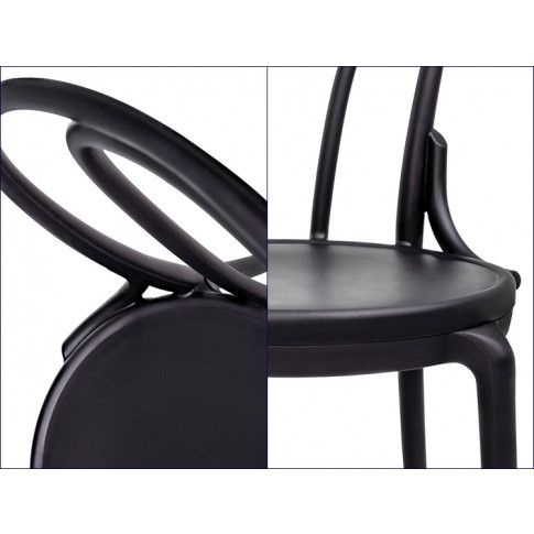 Szczegółowe zdjęcie nr 4 produktu Kuchenne krzesło ażurowe Inka - czarne