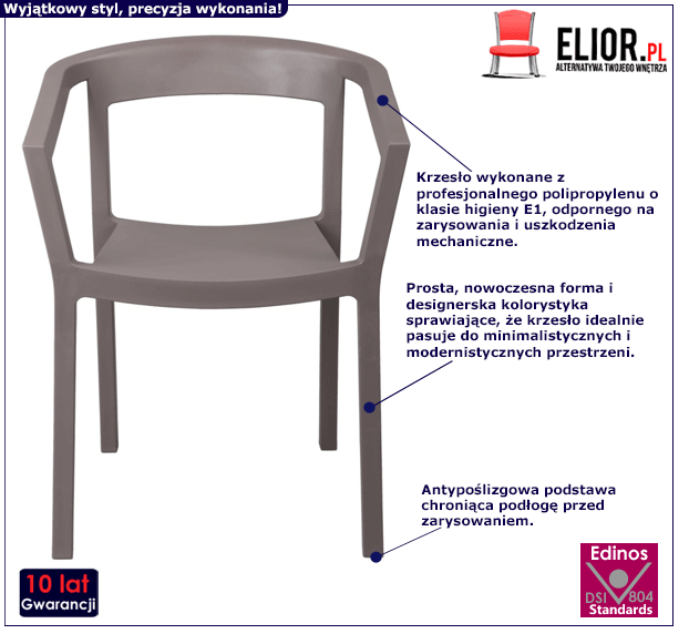 Brązowe krzesło Vits - modne