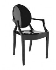 Krzesło w stylu louis ghost Esper - czarny w sklepie Edinos.pl