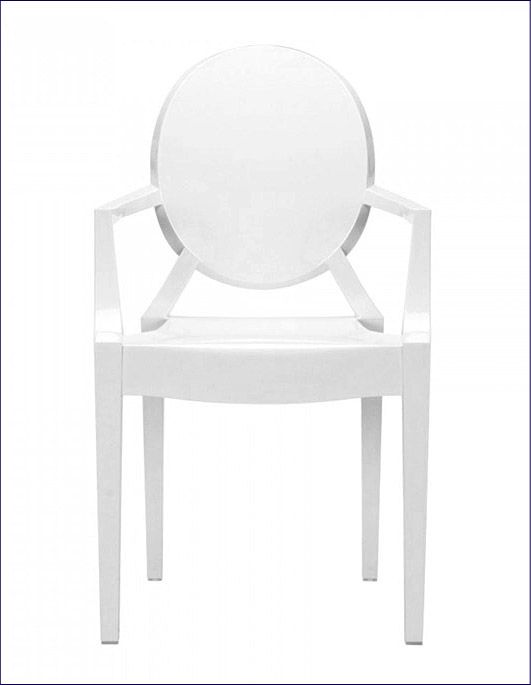 Białe krzesło w stylu louis ghost Esper