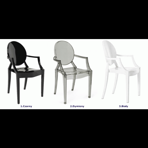 Szczegółowe zdjęcie nr 4 produktu Krzesło w stylu louis ghost Esper - biały