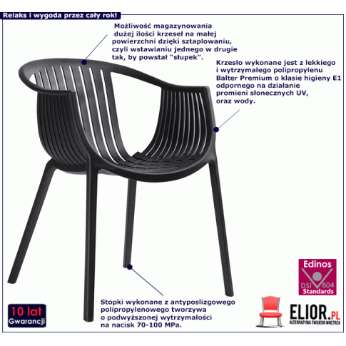 Fotografia Krzesło ogrodowe Adie - czarne z kategorii Strona główna