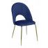 Zdjęcie produktu Glamour krzesło tapicerowane welurowe Kally - niebieskie.