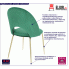 Fotografia Glamour welurowe krzesło tapicerowane Kally - zielone z kategorii Krzesła do salonu