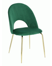 Glamour welurowe krzesło tapicerowane Kally - zielone w sklepie Edinos.pl