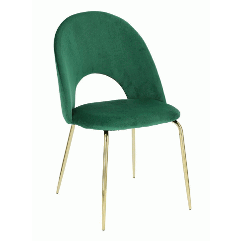 Zdjęcie produktu Glamour welurowe krzesło tapicerowane Kally - zielone.