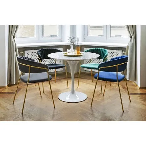 Szczegółowe zdjęcie nr 5 produktu Krzesło do salonu w stylu glamour Milwa- turkusowy