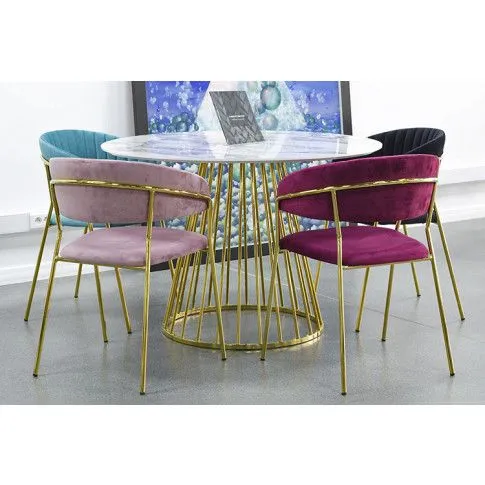 Szczegółowe zdjęcie nr 4 produktu Krzesło do salonu w stylu glamour Milwa- turkusowy