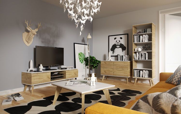 Drewniana komoda w stylu skandynawskim Ivon 2X