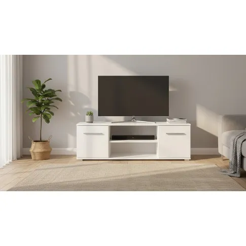 Szczegółowe zdjęcie nr 4 produktu Skandynawska biała szafka RTV - Kaloe