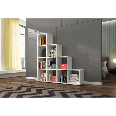 Szczegółowe zdjęcie nr 4 produktu Biała biblioteczka regał - Maleo 3X