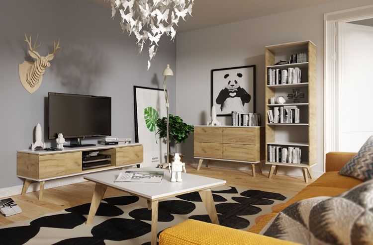 Szafka rtv z szufladami na nóżkach Ivon 4X