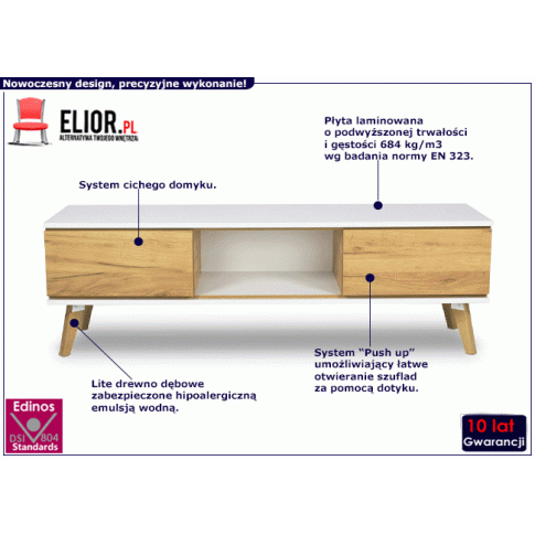 Fotografia Szafka RTV z szufladami Ivon 4X - Dąb złoty z kategorii Szafki