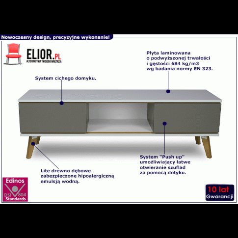 Fotografia Szafka RTV z szufladami Ivon 4X - Szary z kategorii Meble do przechowywania