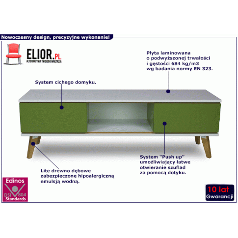 Fotografia Szafka RTV z szufladami Ivon 4X - Zielony z kategorii Meble do przechowywania