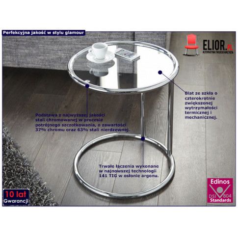 Fotografia Okrągły stolik wsuwany Deco - srebrny z kategorii Inne stoliki i ławy
