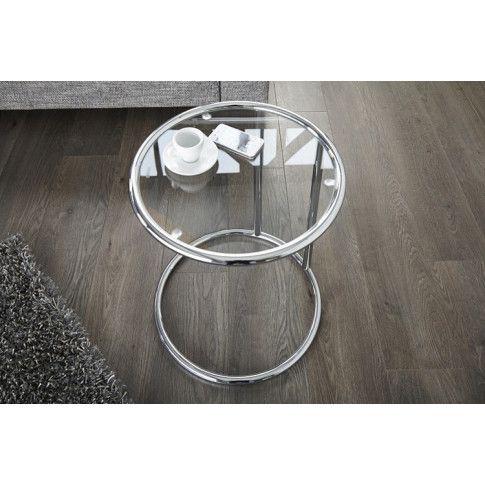 Szczegółowe zdjęcie nr 6 produktu Okrągły stolik wsuwany Deco - srebrny