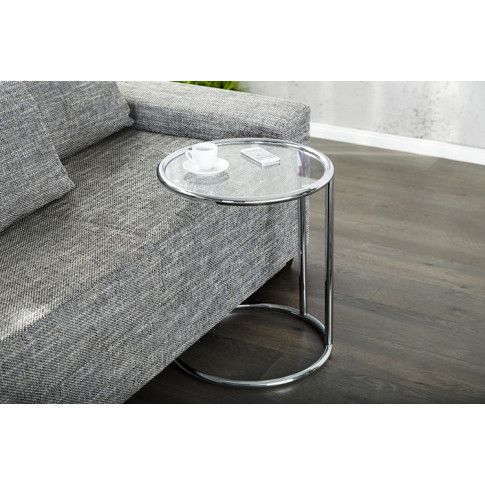 Szczegółowe zdjęcie nr 4 produktu Okrągły stolik wsuwany Deco - srebrny