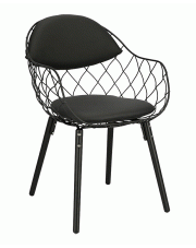 Druciane krzesło Palmi - czarne w sklepie Edinos.pl