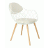 Zdjęcie produktu Druciane krzesło Palmi - białe + naturalne.