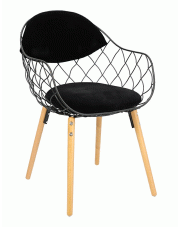 Druciane krzesło Palmi - czarne + naturalne w sklepie Edinos.pl
