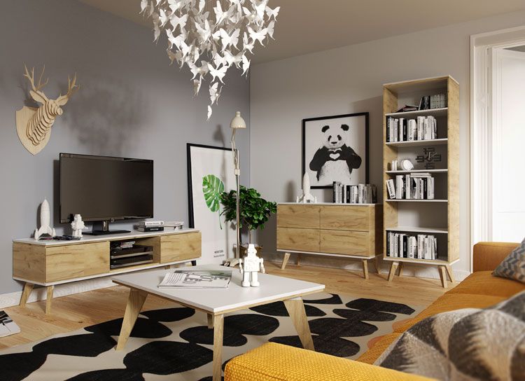 Drewniany minimalistyczny stolik kawowy Verso 5X