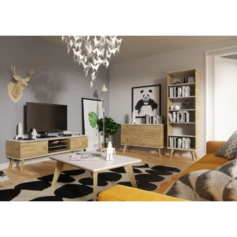 Szczegółowe zdjęcie nr 4 produktu Skandynawski regał Ivon 6X - Dąb złoty