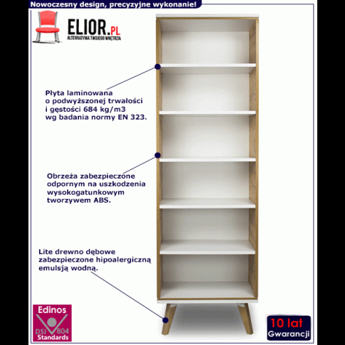 Fotografia Skandynawski regał Ivon 6X - Dąb złoty z kategorii Meble do przechowywania